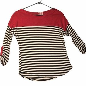 🔥Mauve Color Block Striped Top - L